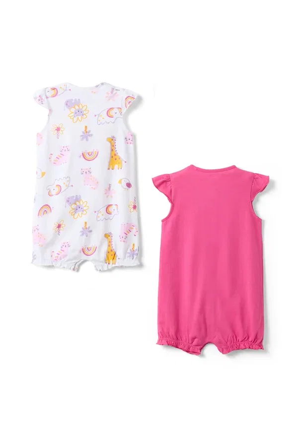 Комплект из 2 боди с принтом 100% хлопок Twin pack Ovs, pink, white, белый/розовый — фото 2