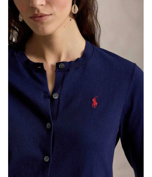 Женский кардиган классического кроя Polo Ralph Lauren, Blu Marino — фото 4