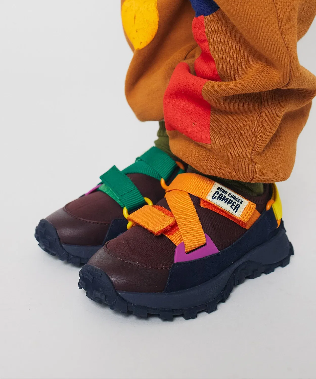 Детские кроссовки с липучкой CAMPER Drift Trail N BOBO CHOSES, Dark Brown