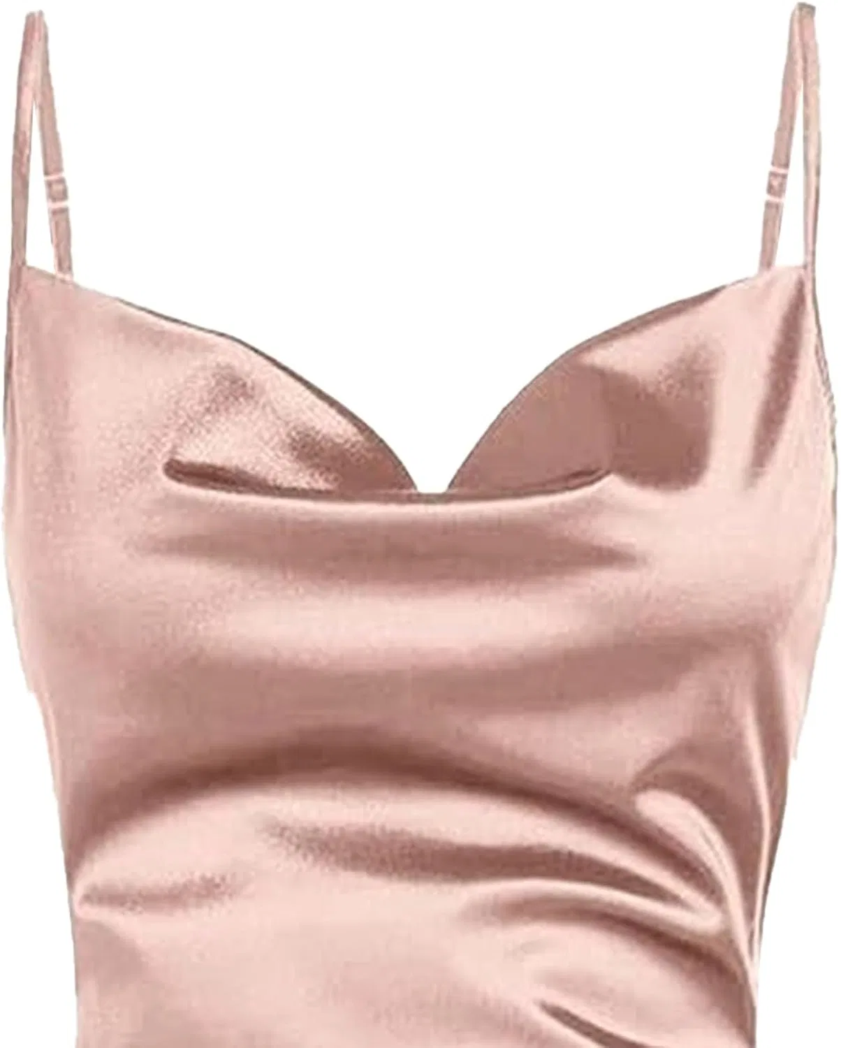 Женское коктейльное мини-платье на тонких бретелях Satin, Pink — фото 3
