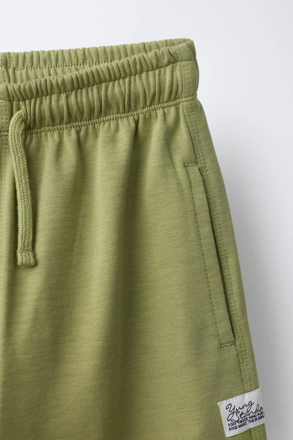 Прямые брюки из плюша с переплетением нитей ZARA, Washed Green — фото 3