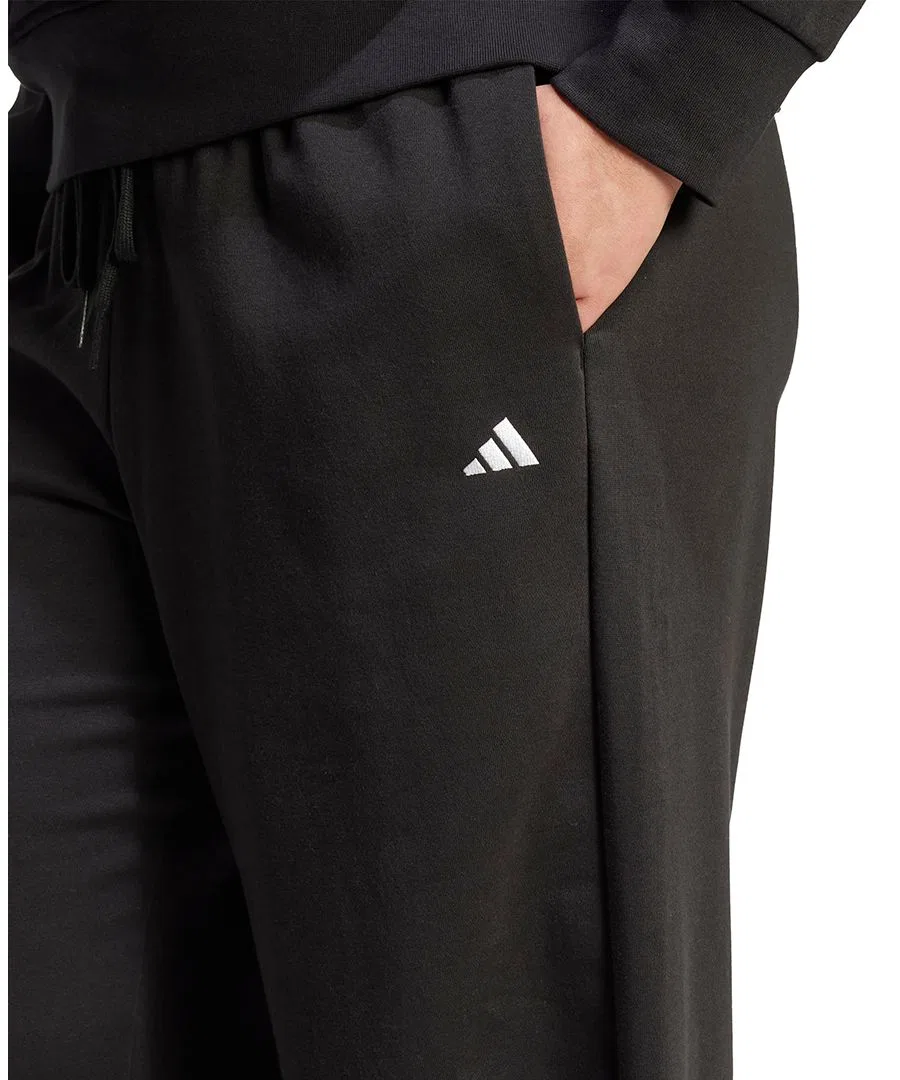Спортивные брюки с флисом, mid-rise, с боковыми полосами adidas, Black — фото 3