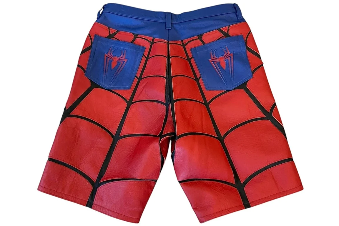 Шорты Supreme Vanson Leathers Spider-Man, красный — фото 2