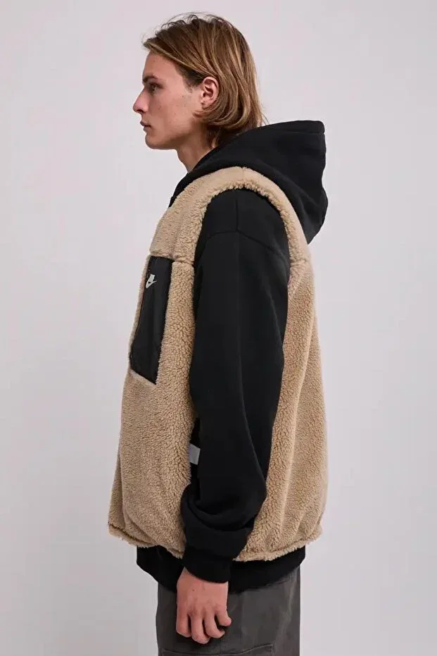 Мужская спортивная жилетка с воротником-стойкой Sportswear Nike, Brown-Black — фото 4