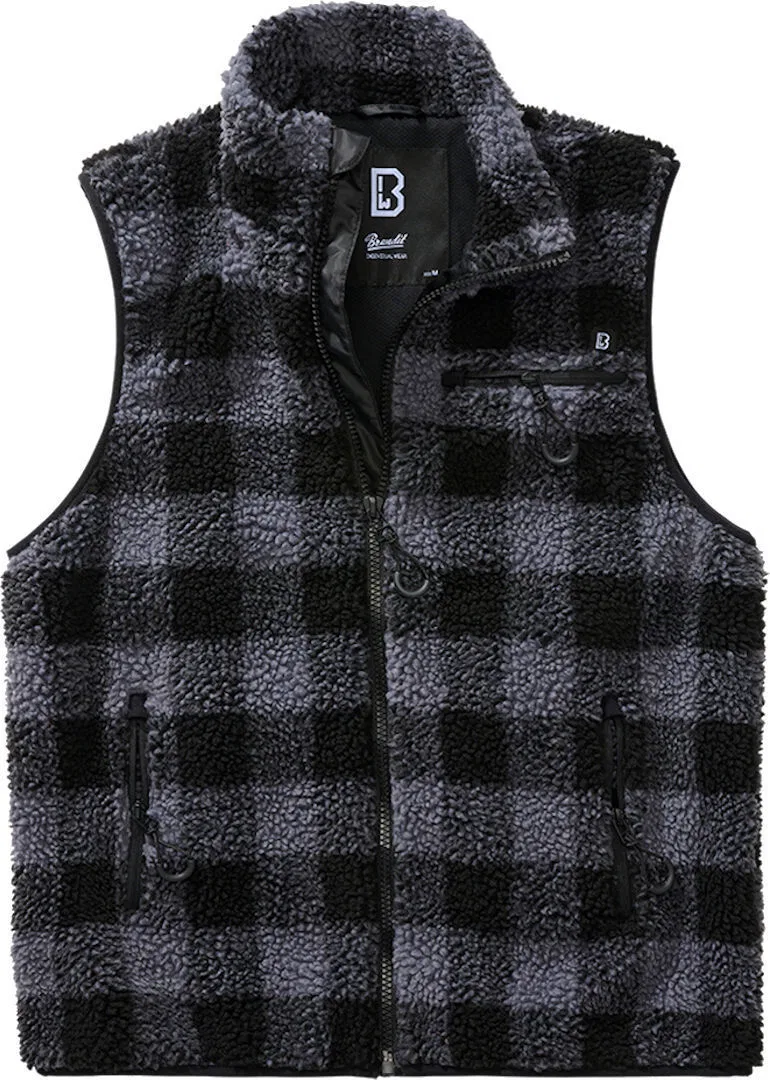 Жилет утепленный Brandit Teddyfleece Weste S черно-серый, Schwarz/Grau