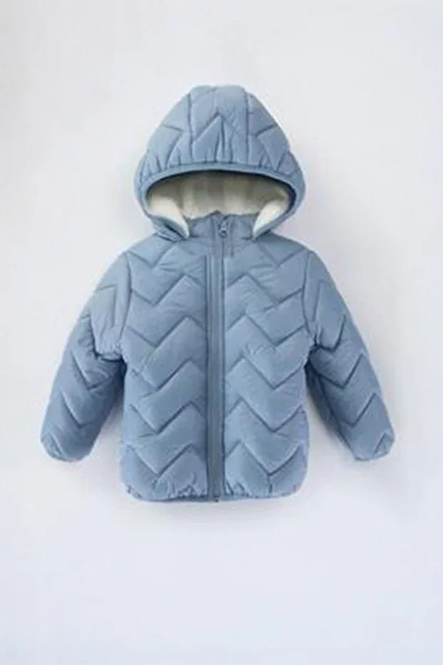 Детское зимнее пальто для девочек стеганое Minigimin Cicileri, Baby Blue — фото 2