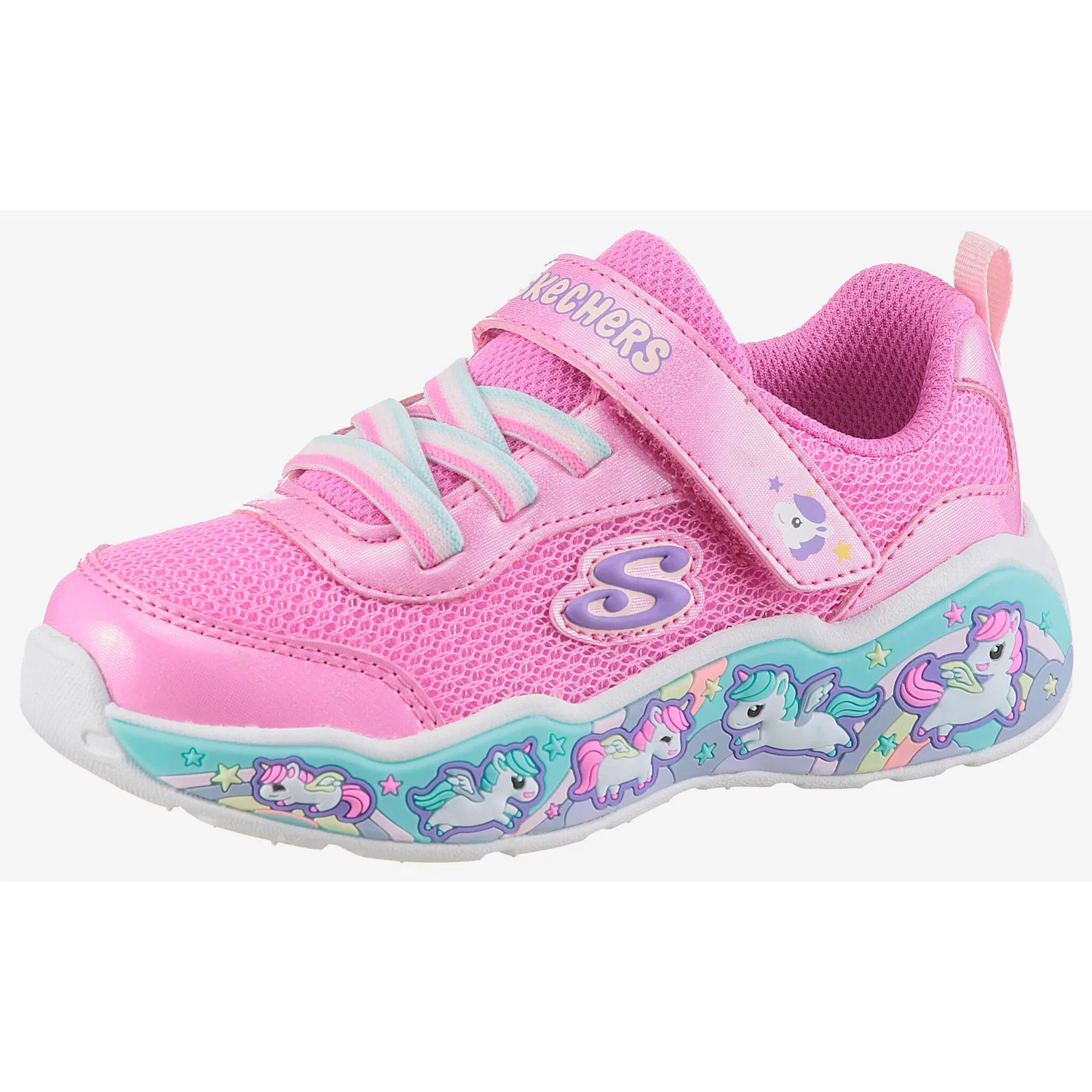 Детские кроссовки для первых шагов с цветными мотивами Skechers, Pink Multi
