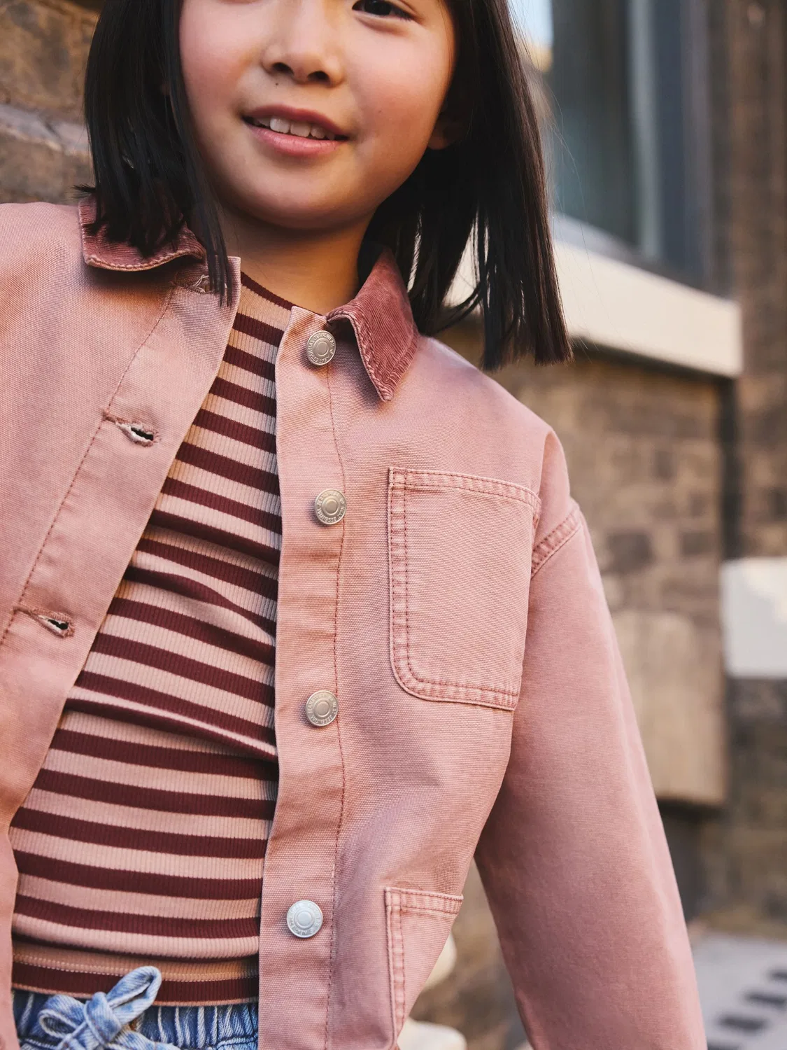 Джинсовая куртка Pink Cord Collar Jacket Next, розовый — фото 3
