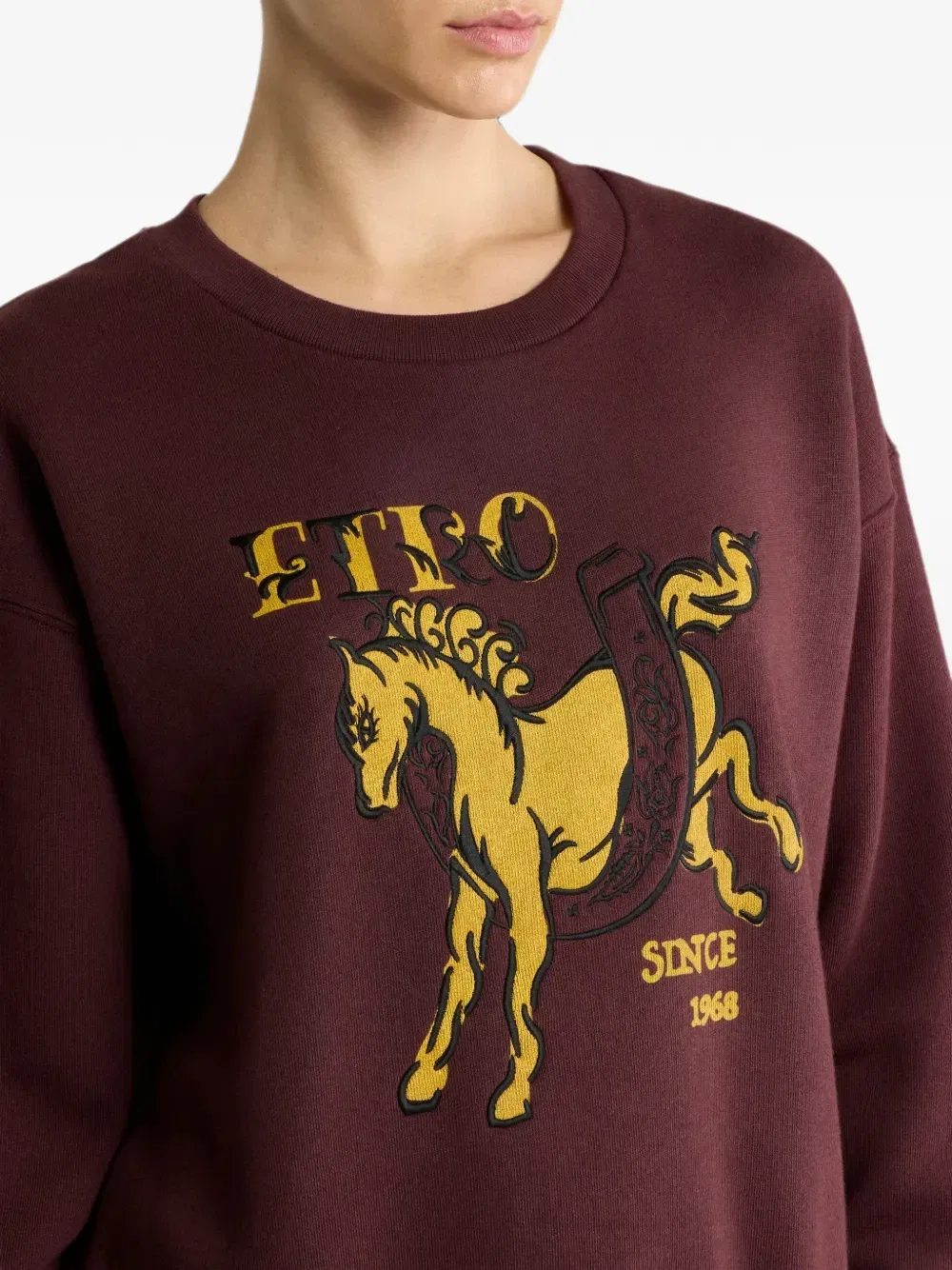 Хлопковая толстовка с принтом Pegaso и логотипом Etro, коричневый — фото 4