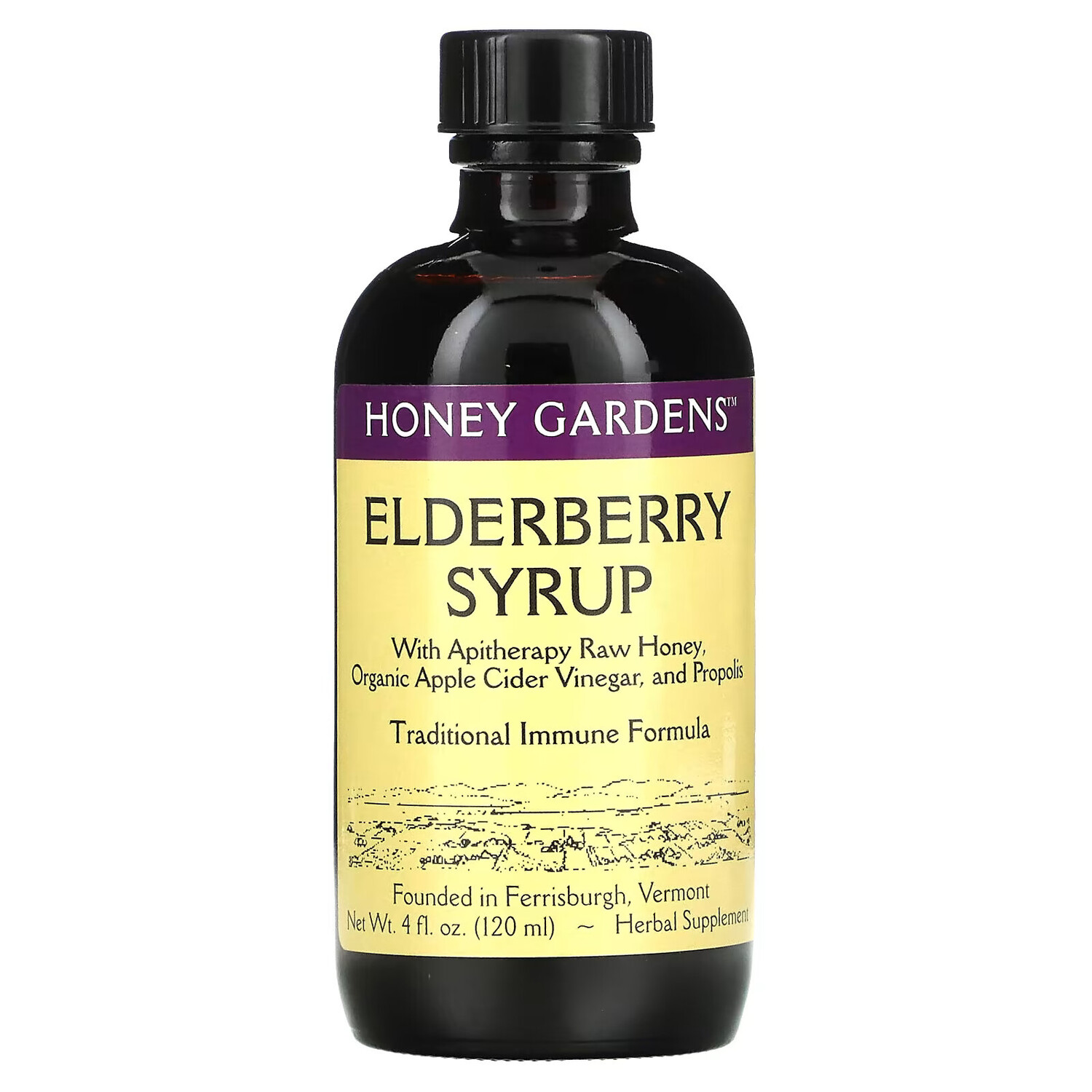 

Honey Gardens, Сироп из бузины с натуральным медом и прополисом, 120 мл