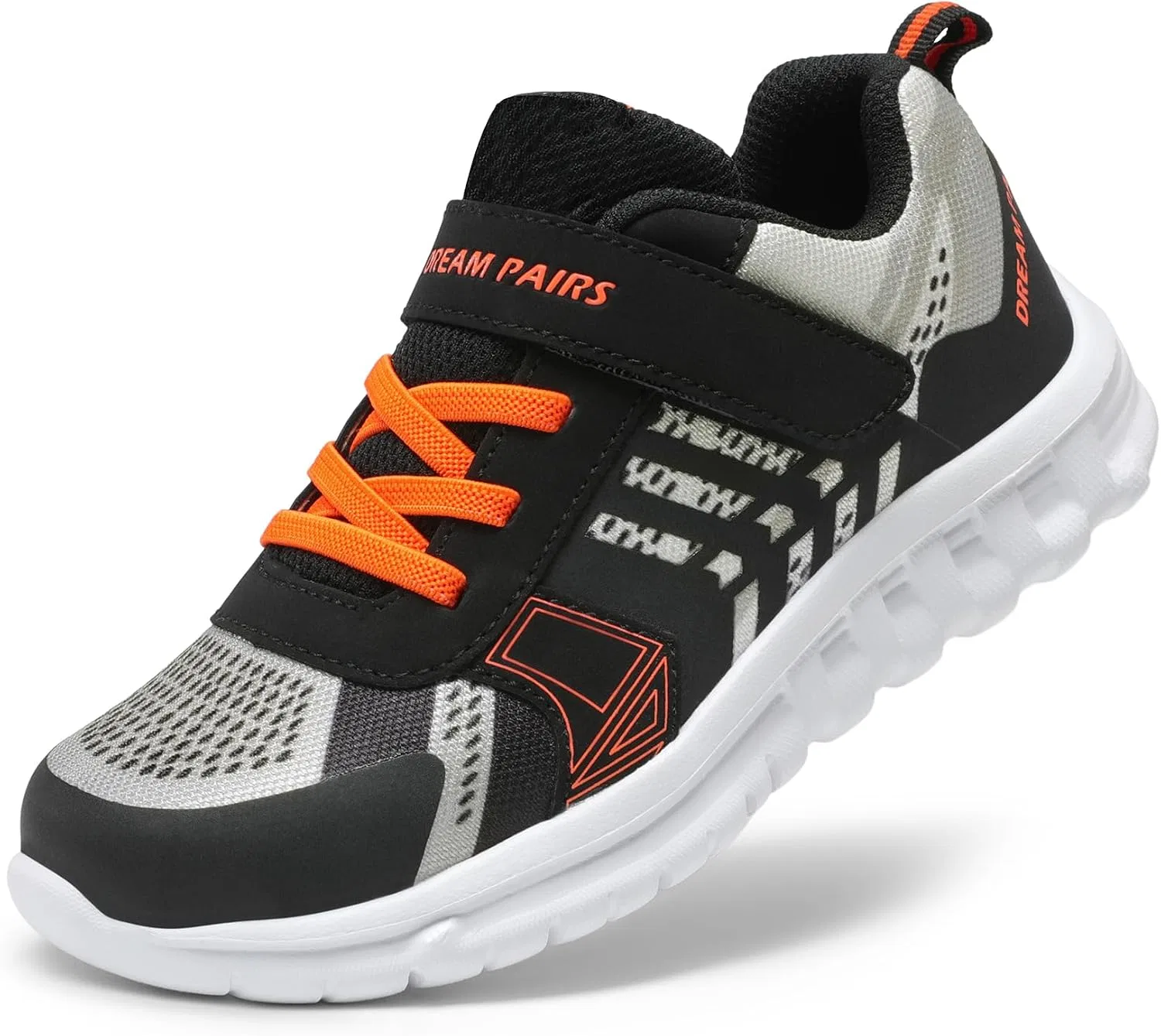 Детские кроссовки для бега DREAM PAIRS, Black/Grey/Orange
