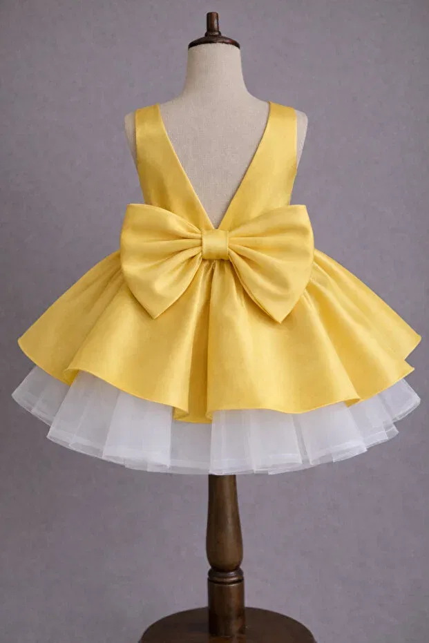 Детское платье для девочек с бантом Special Design Musgem, Yellow — фото 2