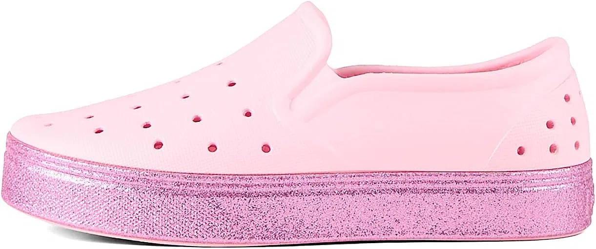 Детские слипоны-лоферы для мальчиков водонепроницаемые People Footwear, Slater Kids Cutie Pink/Light Purple Glitter — фото 4