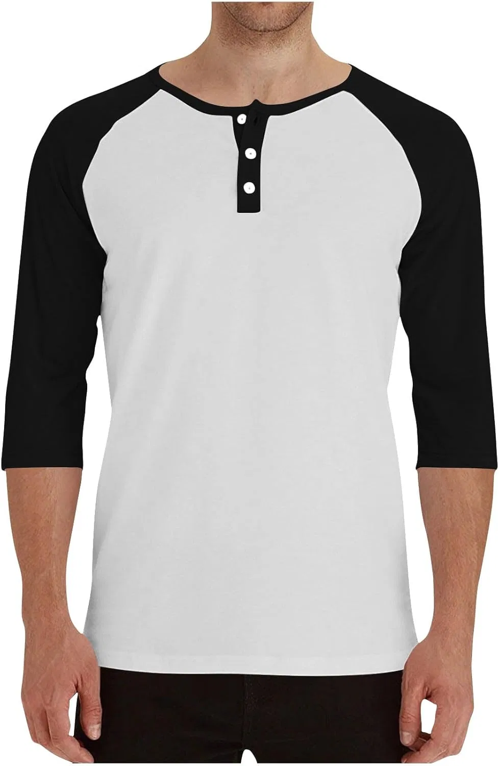 Мужская футболка с длинным рукавом Henley Generic, White