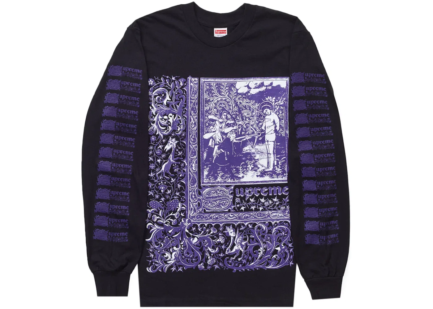 Мужская футболка с длинным рукавом с принтом Supreme Saint Sebastian Tee, Black