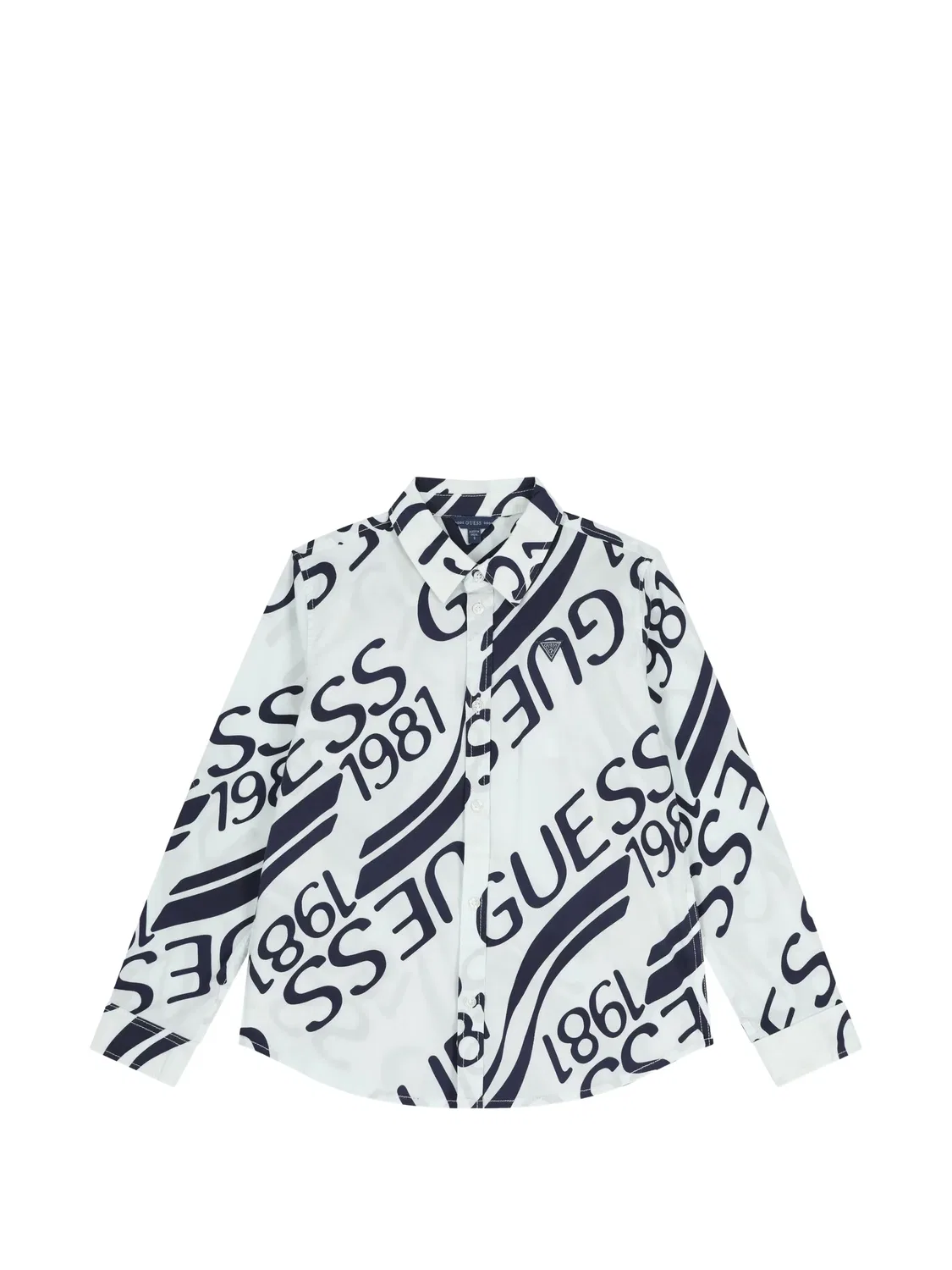 Рубашка белая с логотипом GUESS, белый