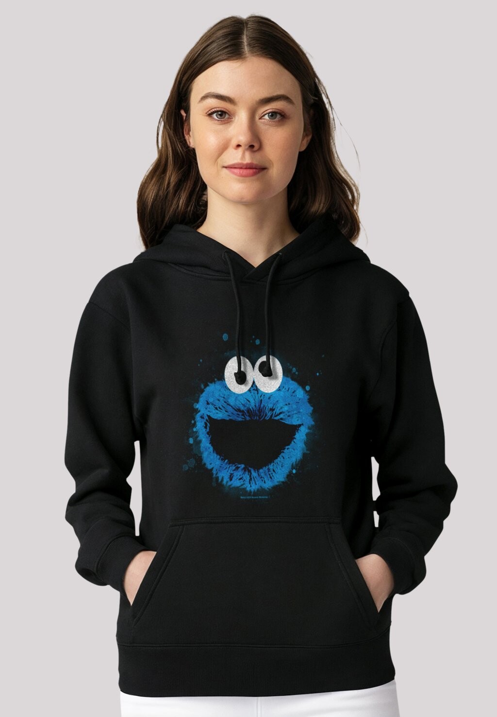 

Толстовка с капюшоном SESAMSTRASSE COOKIE MONSTER WATERCOLOR F4NT4STIC, черный