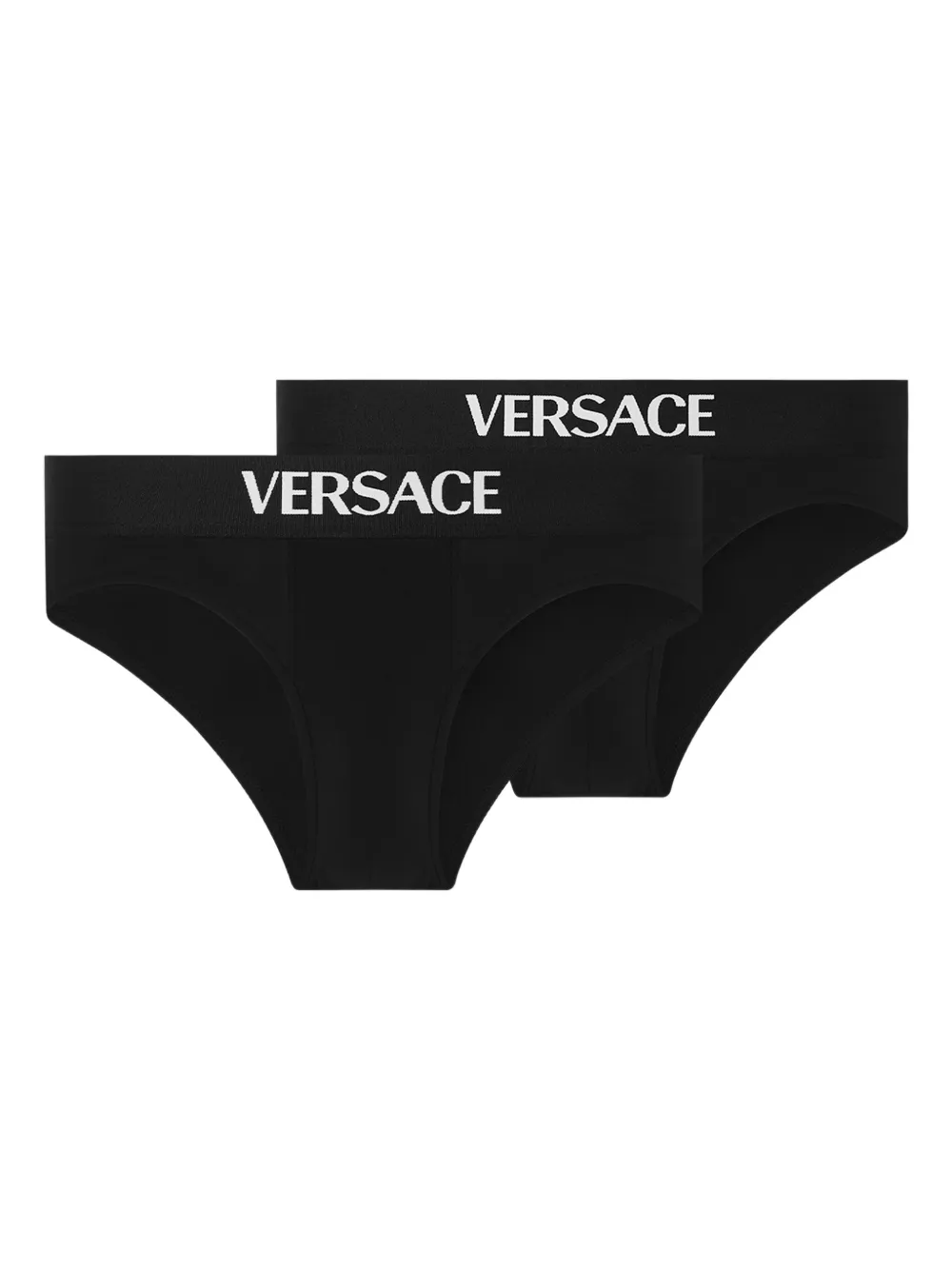 Комплект из двух трусов-брифов с логотипом VERSACE, черный — фото 2