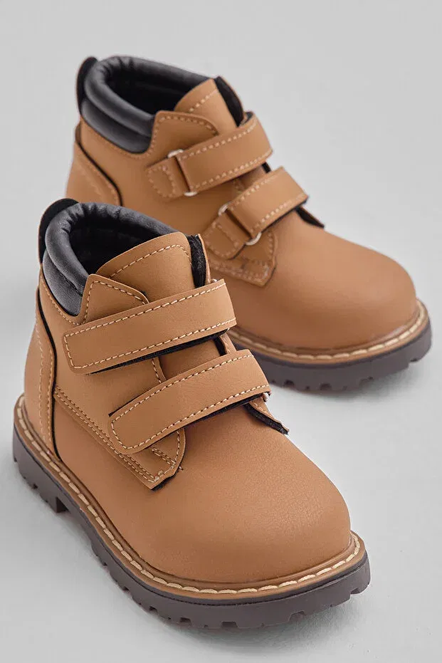 Детские ботинки для девочек с замком Tonny Black, Camel