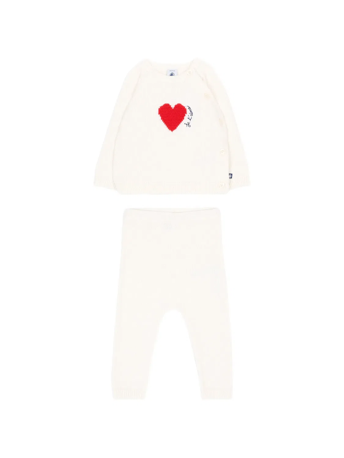 Petit Bateau Трикотажный комплект (джемпер и брюки), белый