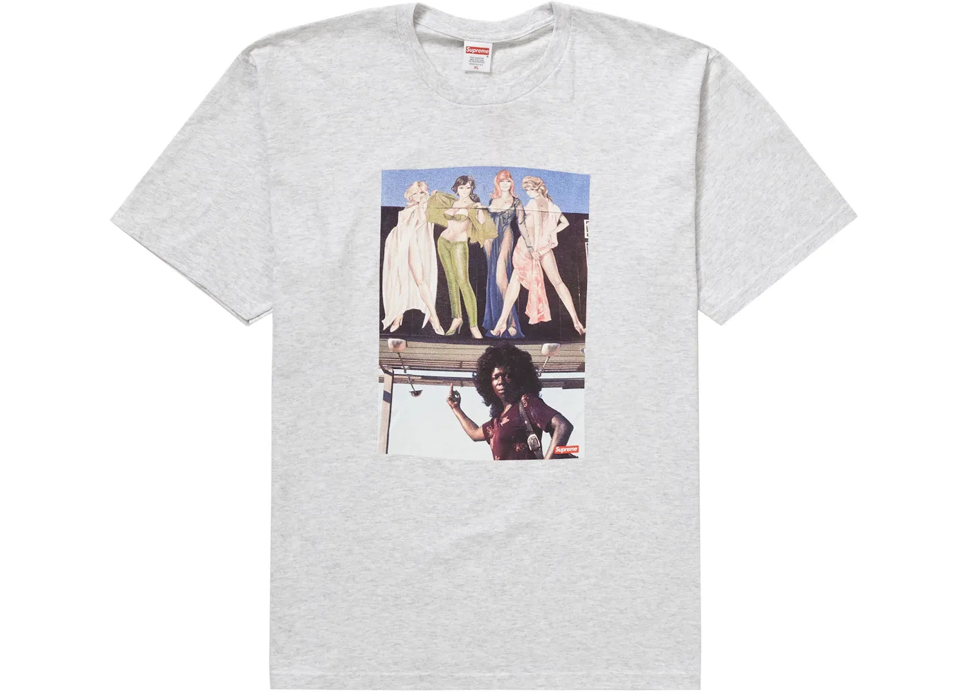 Мужская футболка с фотографическим принтом Supreme American Picture Tee, Ash Grey