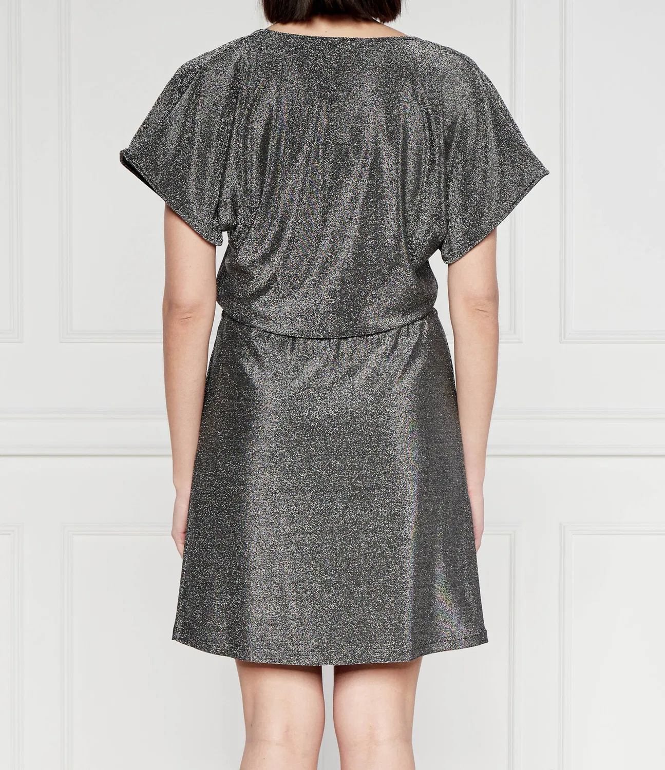 Платье из металлизированной ткани Emporio Armani, Argento — фото 4
