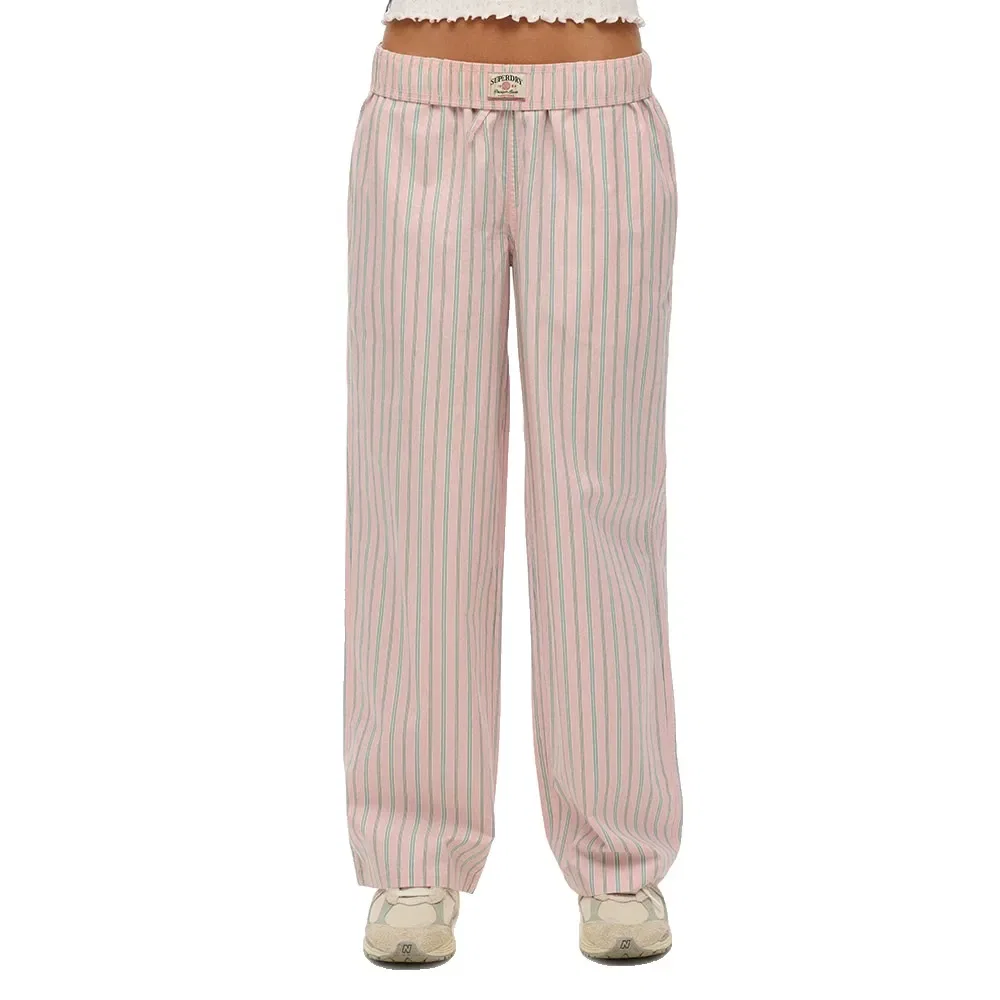 Женские брюки прямого кроя Cotton Stripe Elastic Superdry, Pink
