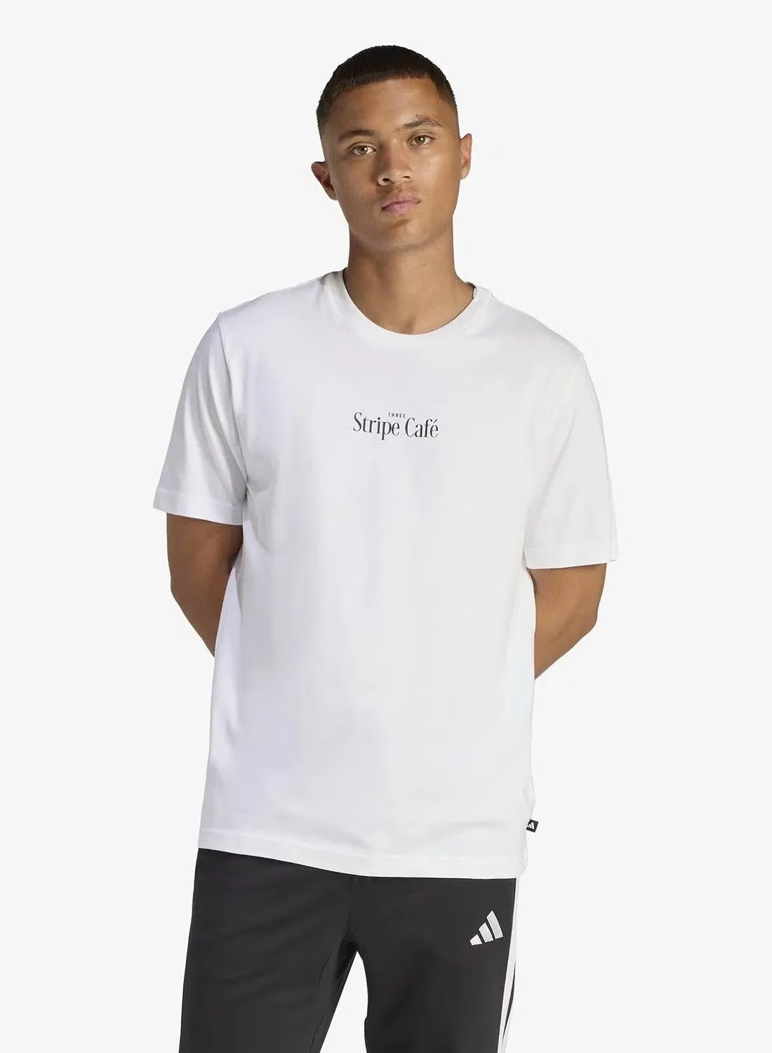Футболка с принтом Coffee Cafe Donut Box Graphic Adidas, белый