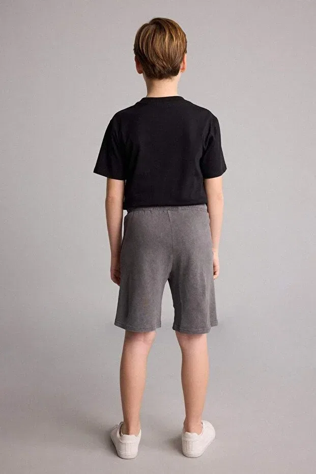 Детские шорты для мальчиков Oversized elastic waist shorts Defacto, Gray-Gr309 — фото 4