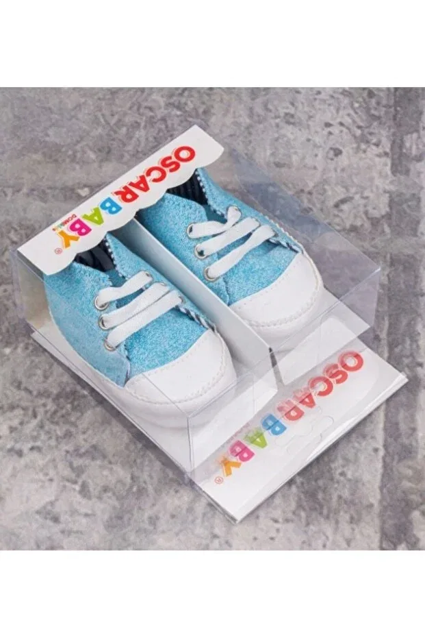 Детские пинетки для новорожденных из экокожи Oscar Baby, Turquoise — фото 3