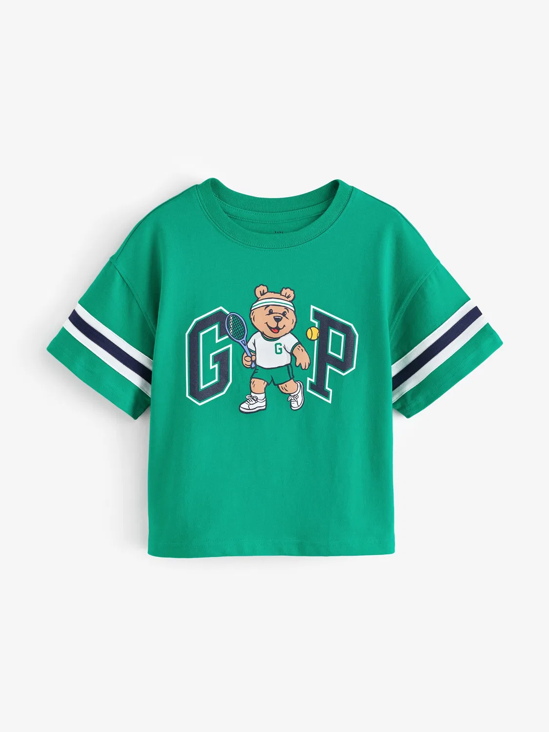 Футболка с графическим принтом Gap Green Brannan Bear Varsity, зеленый
