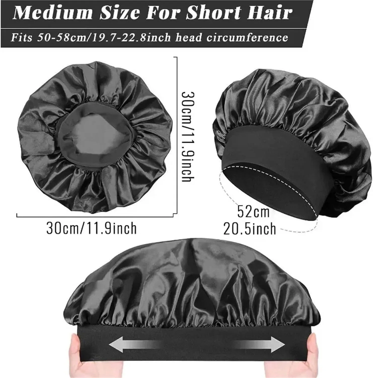 Шелковая шапочка для сна и душа, Satin Bonnet, BOJHGO, Brown — фото 3