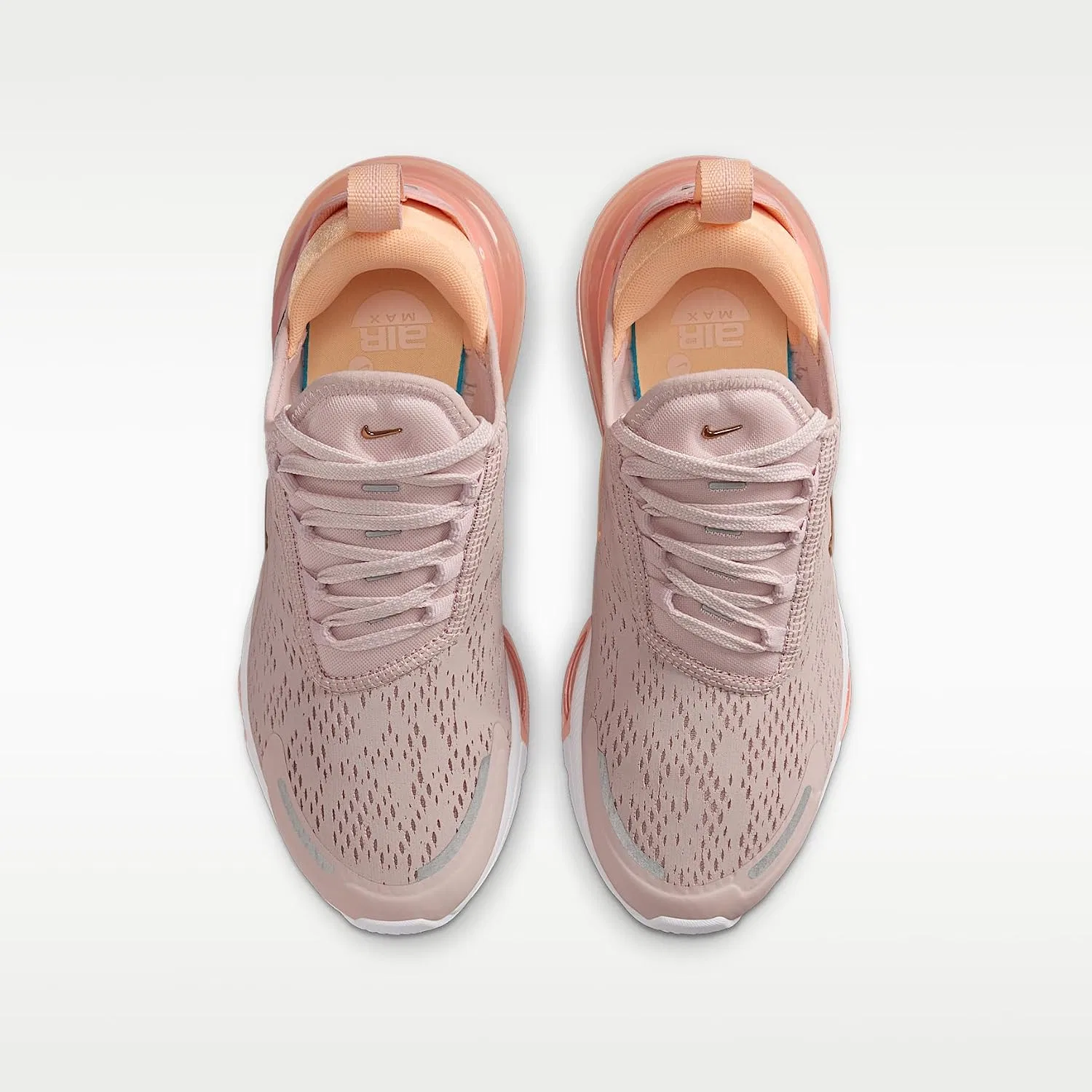 Детские кроссовки для мальчиков Air Max 270 Premium Nike, Silt Red/White/Washed Coral/Tangerine Tint — фото 4