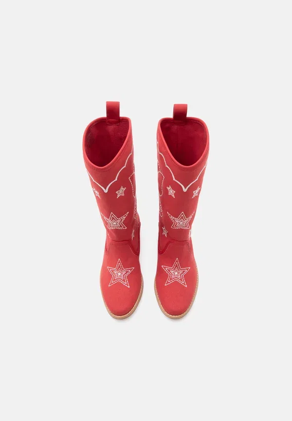 Ботинки с цветочным принтом Cowboy/biker boots Stella Mccartney Kids, rosso, красный — фото 4