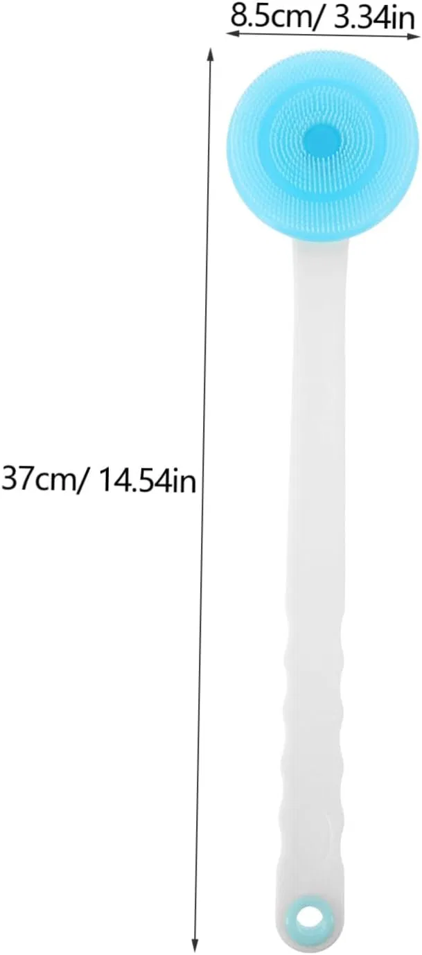 Щетка для тела с длинной ручкой, WOONEKY, 37x8.5x2.5 см, Голубой — фото 2
