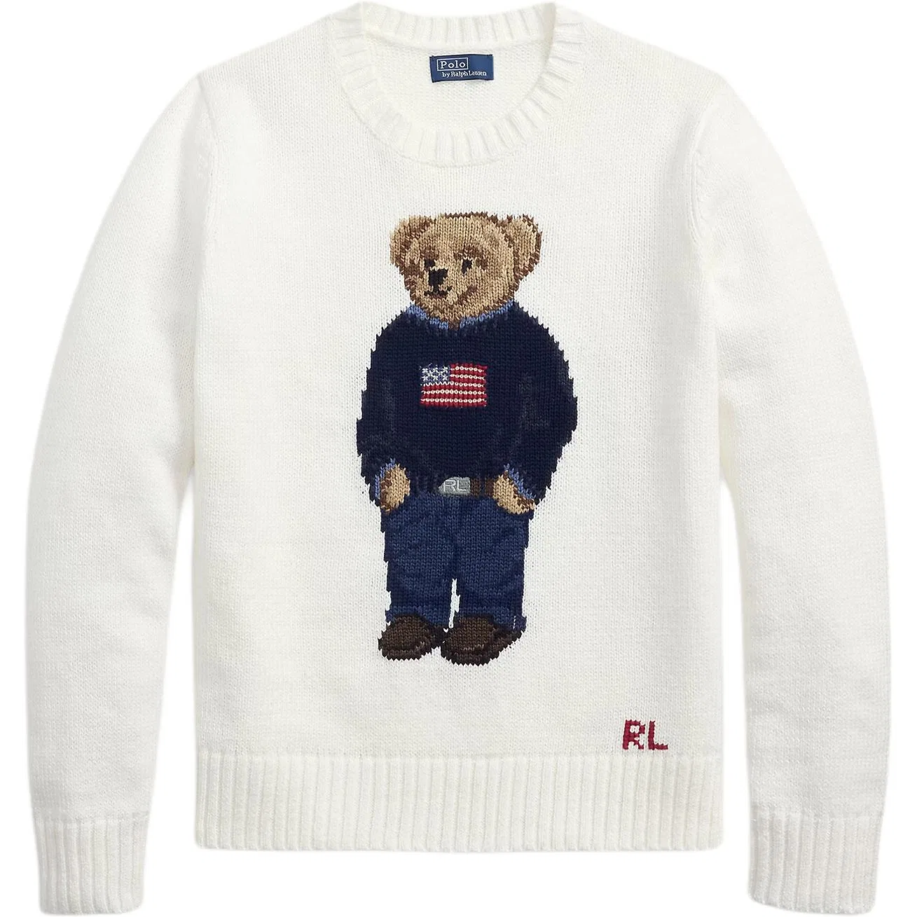 Женский джемпер с интарсией Polo Bear Polo Ralph Lauren, White