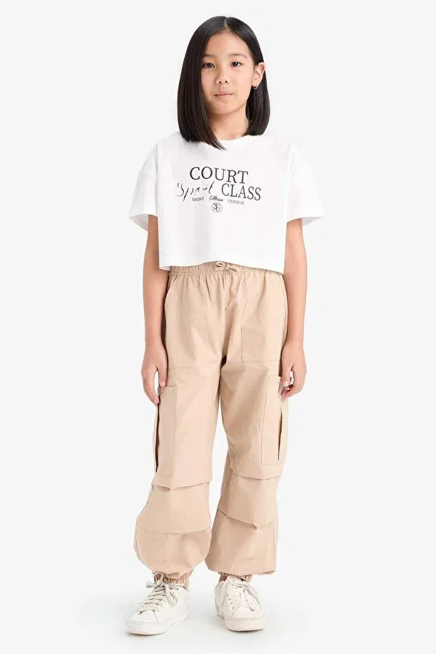 Детские спортивные брюки для девочек хлопковые Defacto, Beige-Bg775