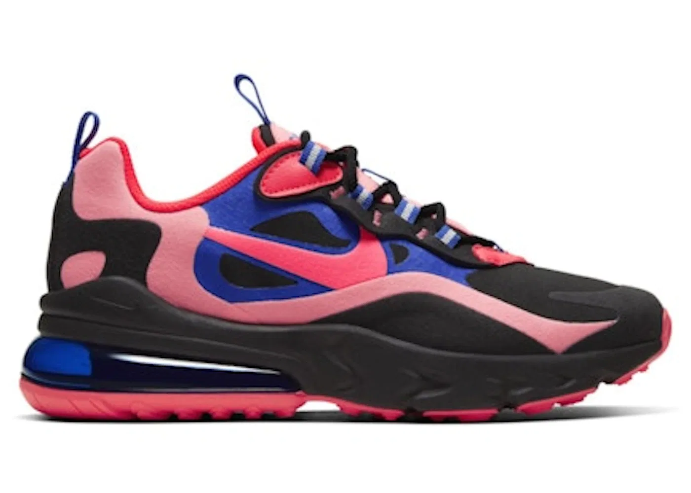 Детские кроссовки Lifestyle Nike Air Max 270 React, Black/Racer Blue/Sunset Pulse/Flash Crimson