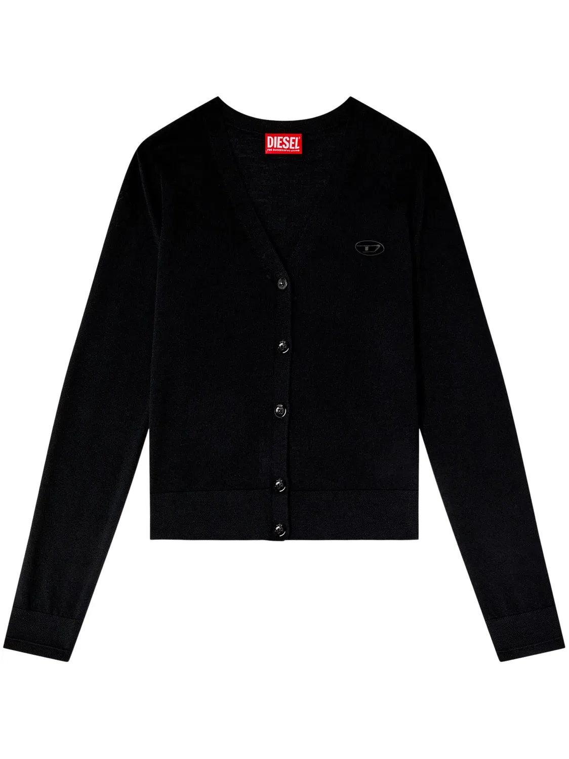 Кардиган M-Alima из трикотажной шерсти Diesel, черный