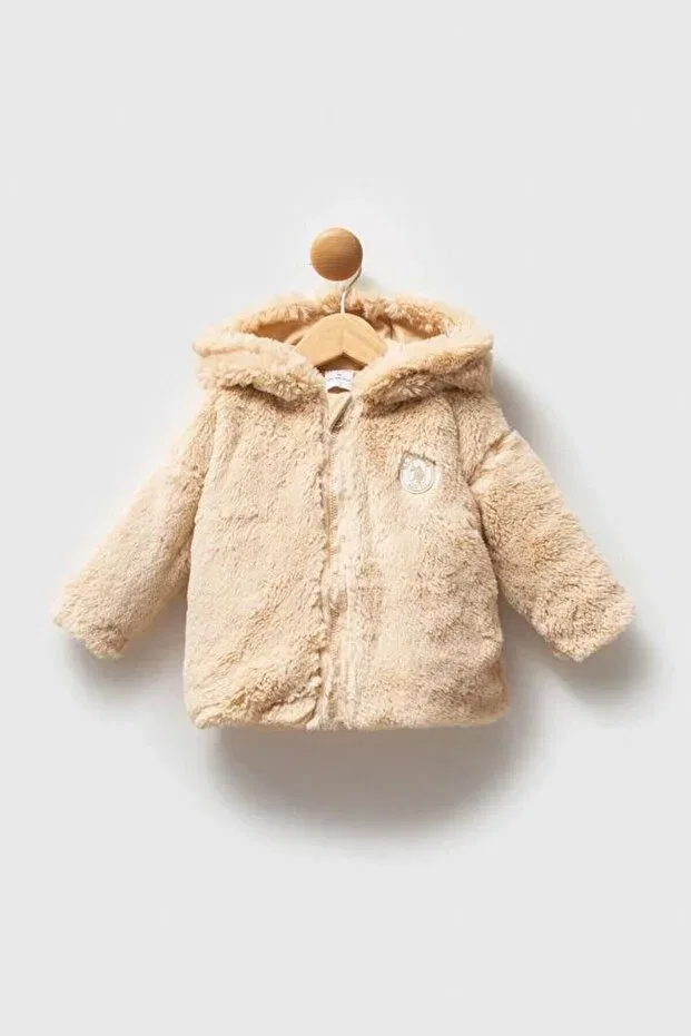 Детское пальто для девочек с капюшоном U.S. Polo Assn. Kids, Beige