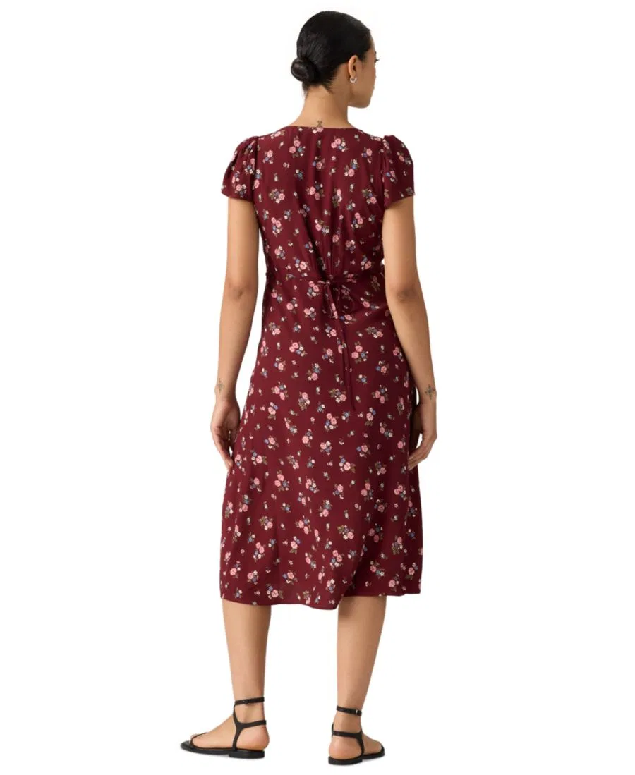 Платье-миди с V-образным вырезом Lilith Levi's, Abellona Floral Cabernet — фото 4