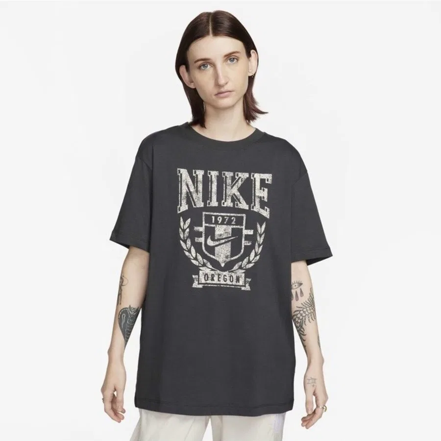Женская футболка оверсайз с коротким рукавом Sportswear Fleece Nike, Серый — фото 3
