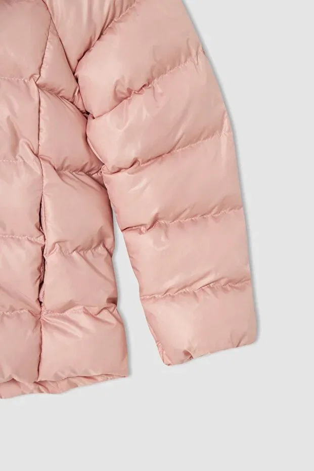 Детское пальто для девочек с капюшоном Defacto, Pink-Pn243 — фото 3