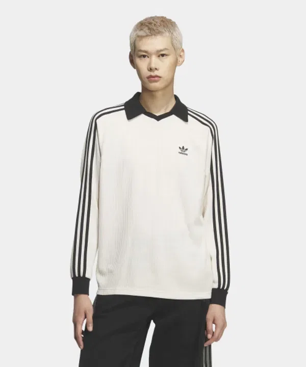 Футболка-поло с длинным рукавом вафельная, Adidas, белый — фото 4