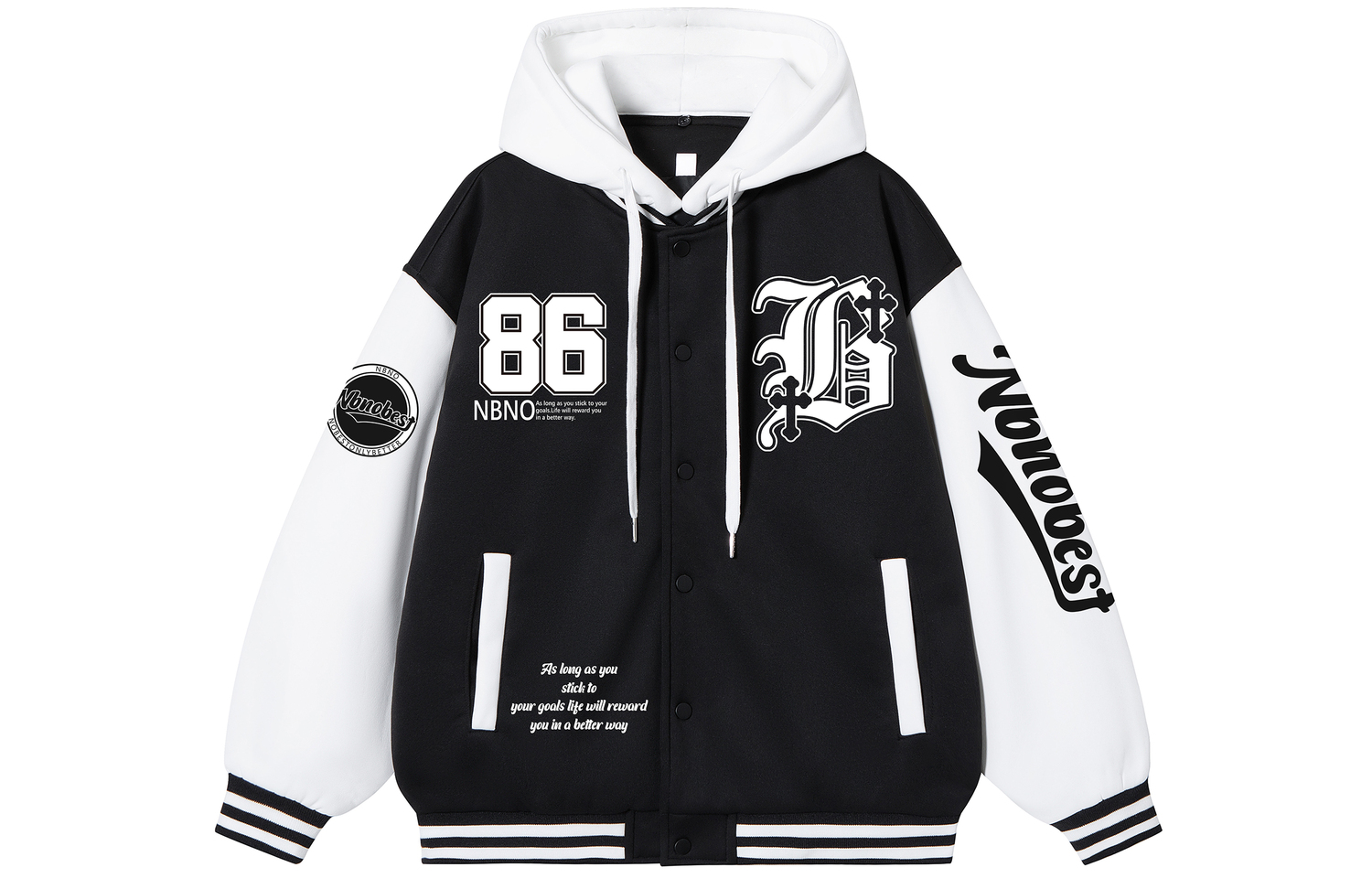 

NBNO Бейсбольная майка унисекс, Black Hooded Upgraded-G85