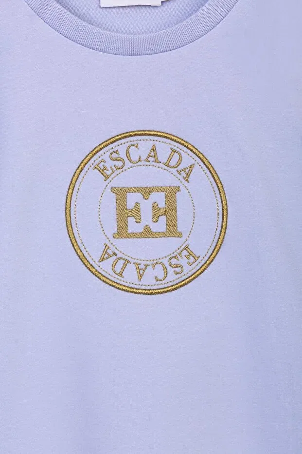 Детские свитшот для девочек с круглым вырезом Logo Escada, Lilac — фото 3