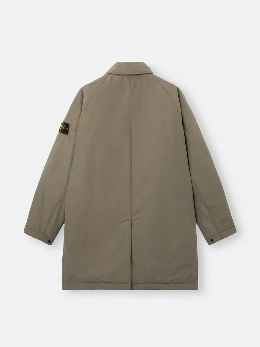 Мужское длинное пальто Stone Island Micro Twill, военный зеленый — фото 3