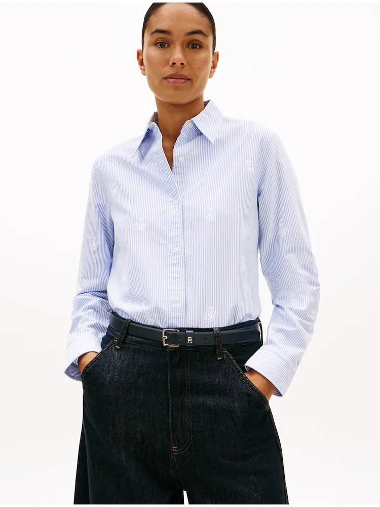 Рубашка с принтом Oxford All Over TOMMY HILFIGER, Light Blue
