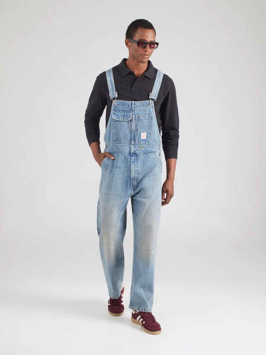 Джинсовый комбинезон LEVI'S свободного кроя, цвет светло-голубой — фото 2