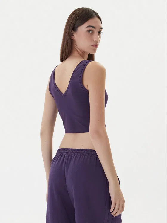 Топ slim fit Essentials Small Logo Adidas, фиолетовый — фото 3